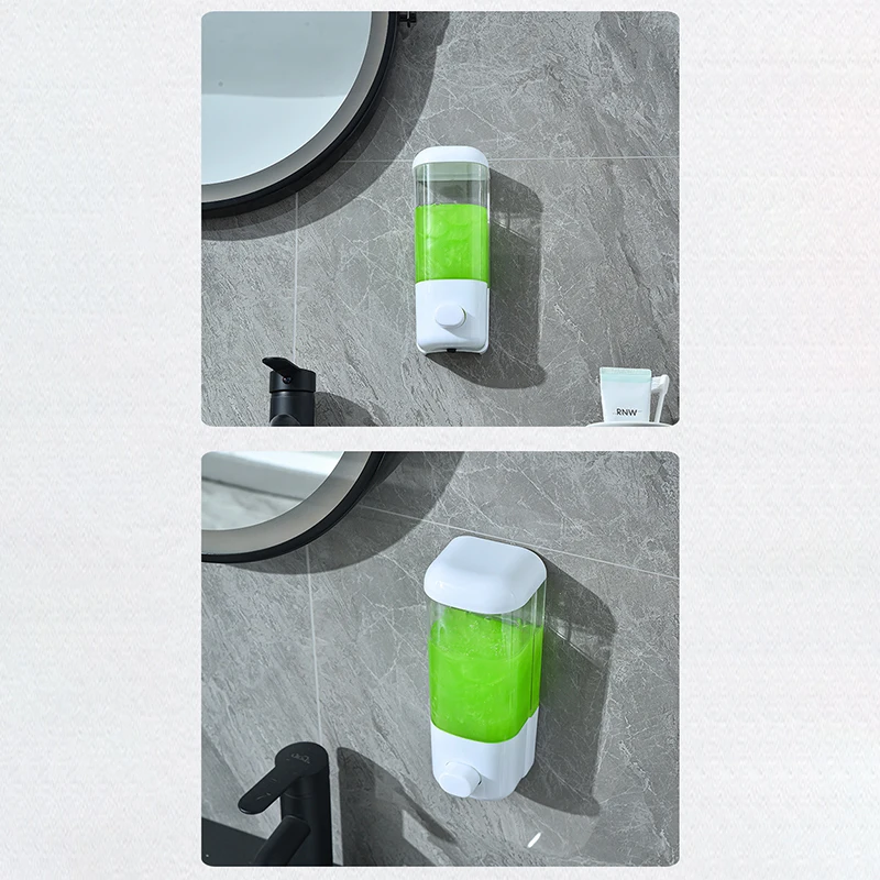 Новый дозатор для мыла ванной комнаты без перфорации с ручным прессом настенный
