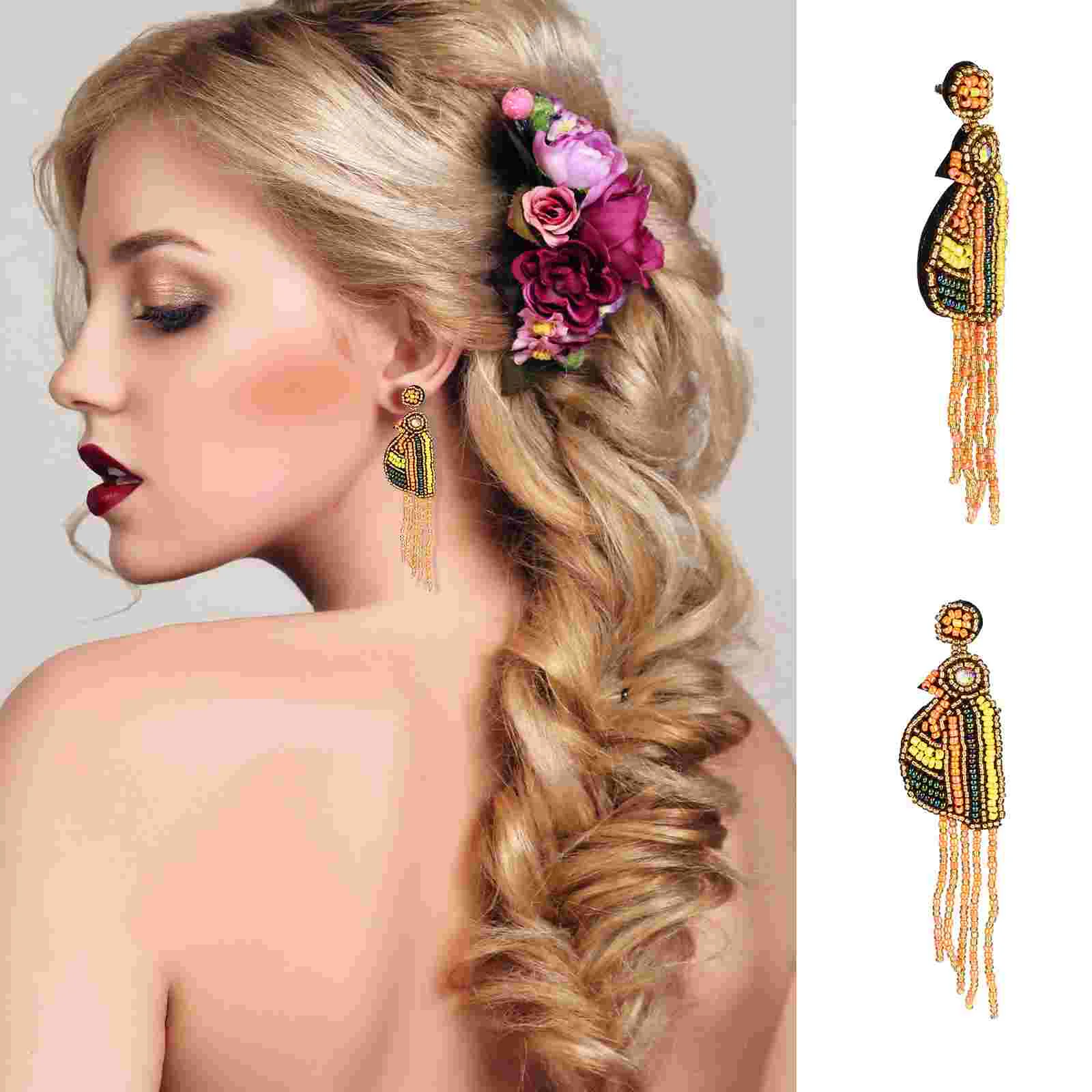 

1 Pair Novel Creative Vintage Bohemian Style Drops Earrings for Ladies