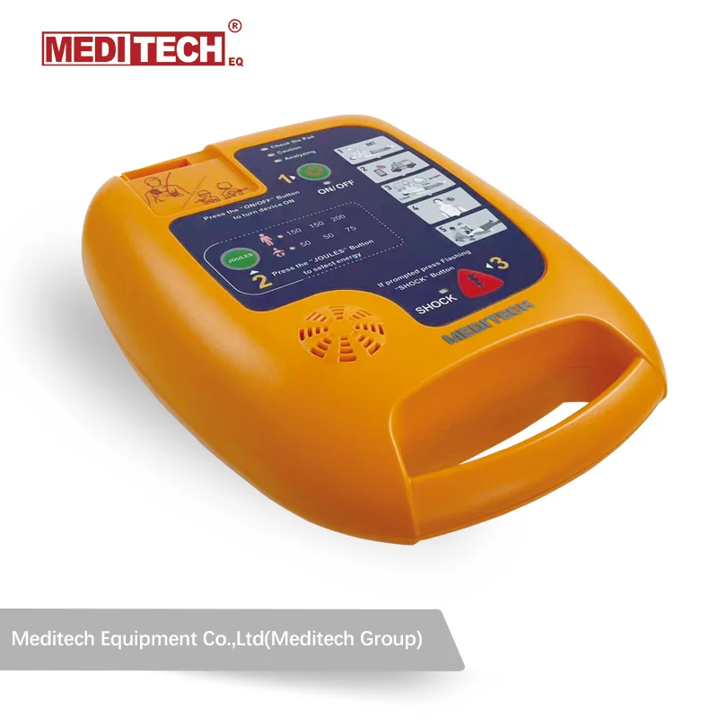 Фото Сертифицированный CE дефибриллятор Meditech AED Defi 5S Plus с поддержкой нескольких языков, 2 сменными и интегрированными электродами для взрослых и детей. №3
