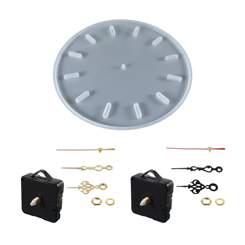 

Силиконовая форма для часов, «сделай сам», круглая искусственная настенная декоративная зеркальная смола, форма для эпоксидной смолы с ука...