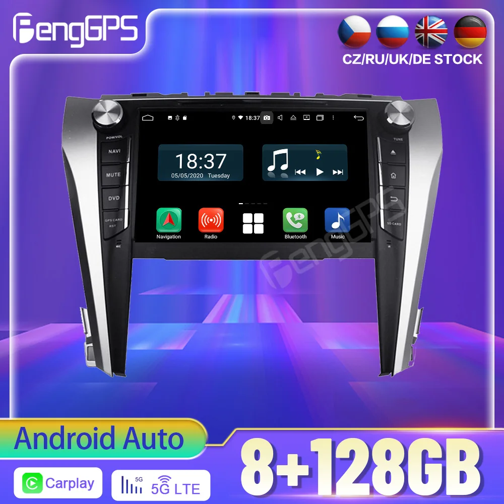 

128G Android Auto PX6 DSP For TOYOTA Camry 2015 2017 Car DVD GPS Navigation Auto Radio Multifunction CarPlay HeadUnit