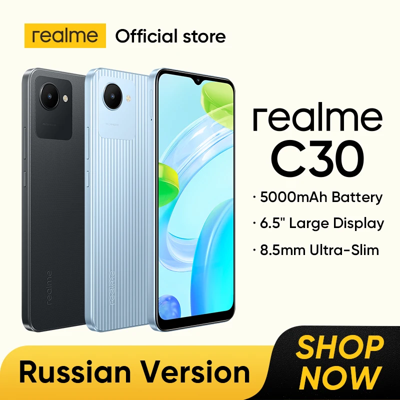realme C30 New Smartphone Russian Version Powerful Octa-core Processor 6.5