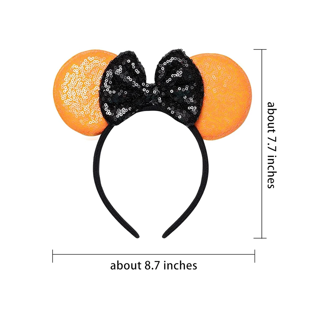 Оранжевая Черная головная повязка с ушками мыши для Хэллоуина