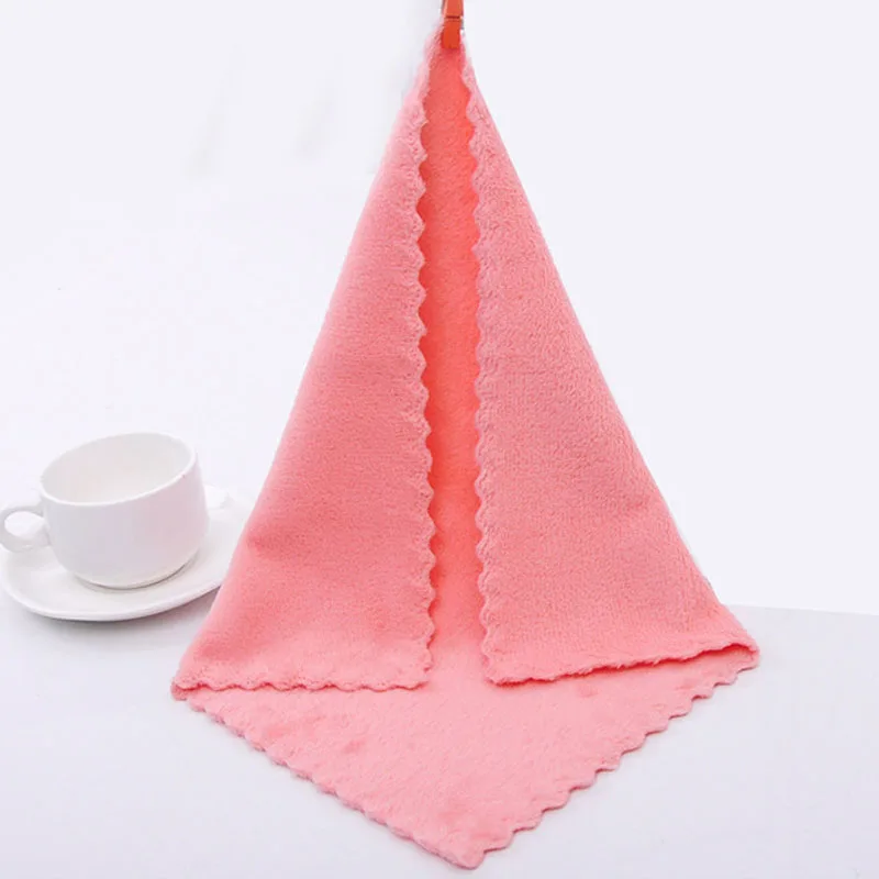 1-50 шт. полотенца для рук, маленькие 24x24 см, однотонное полотенце из кораллового флиса для лица для детей, хорошее водопоглощение, полотенце для посуды toalha de banho