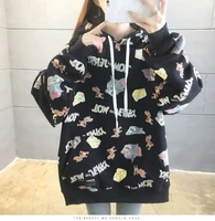 2022 spring autumn hoodies women k pop winter fleece hoodies large size cartoon print clothes