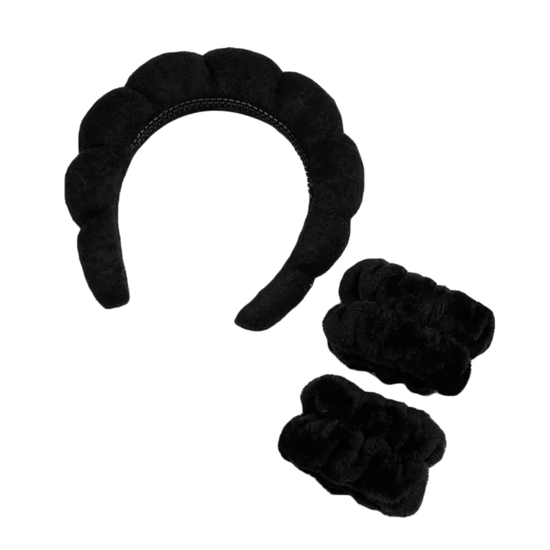 

New Women'S Hairband Wristband Set 2023 New Non-Slip Face Wash Headband Self-Adhesive Hair Ring Hairband Toiletry Accessories