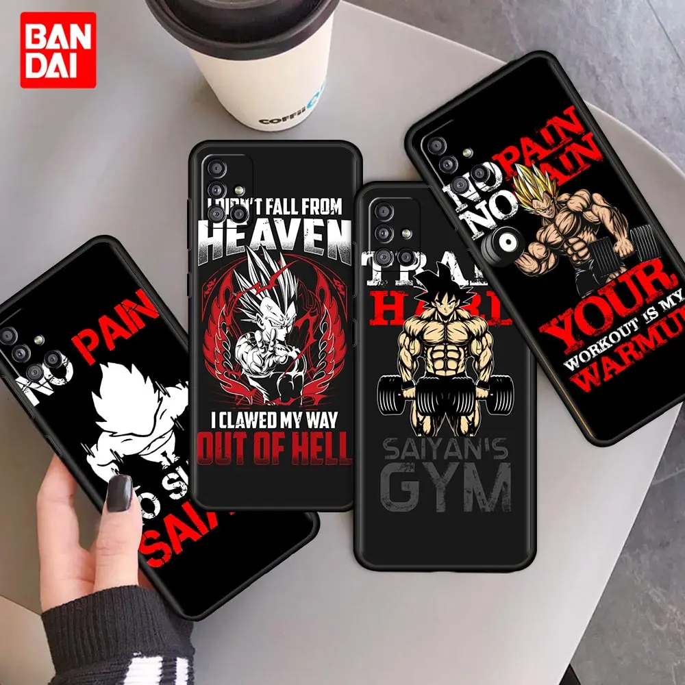 

Dragon Ball Z No Pain No Gain Case for Samsung Galaxy A12 A51 A21s A02 A02s A22 A32 A52 A72 4G 5G Luxury Cover Silicone Black