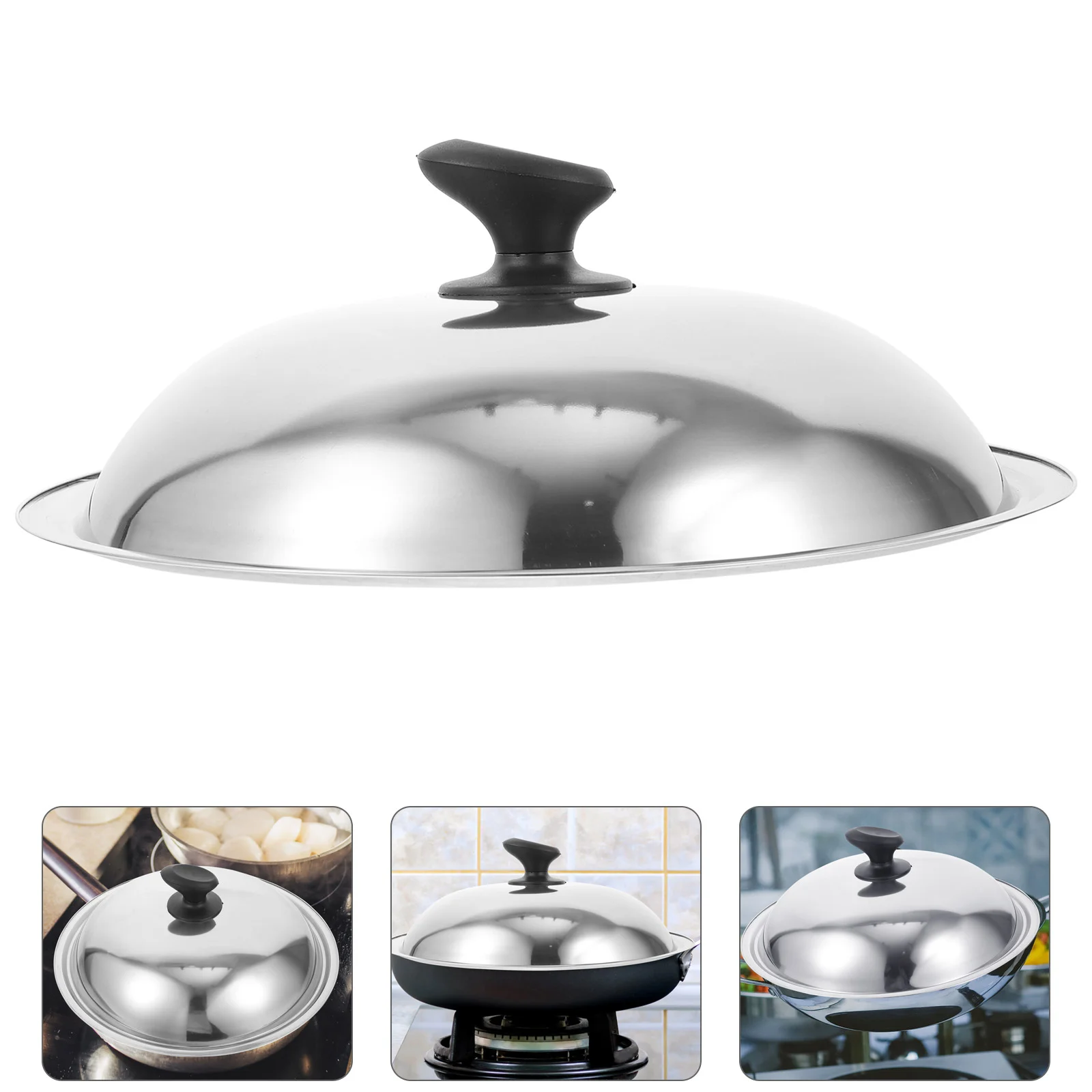 

Lid Pan Pot Cover Steel Lids Stainless Cooking Universal Frying Replacement Cookware Skillet Pots Wok Pans Metal Saucepan Cast