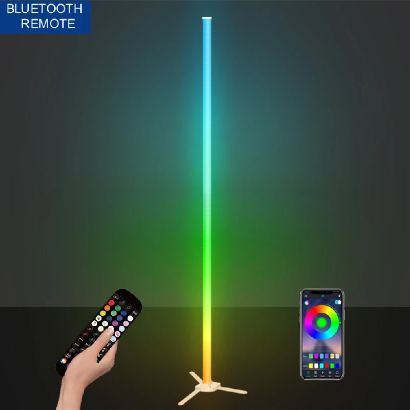 

2022 New LED Floor Lamp Mobile Phone Bluetooth Smart Corner Lamp Double-sided Luminous Symphony RGBW Atmosphere Floor Light