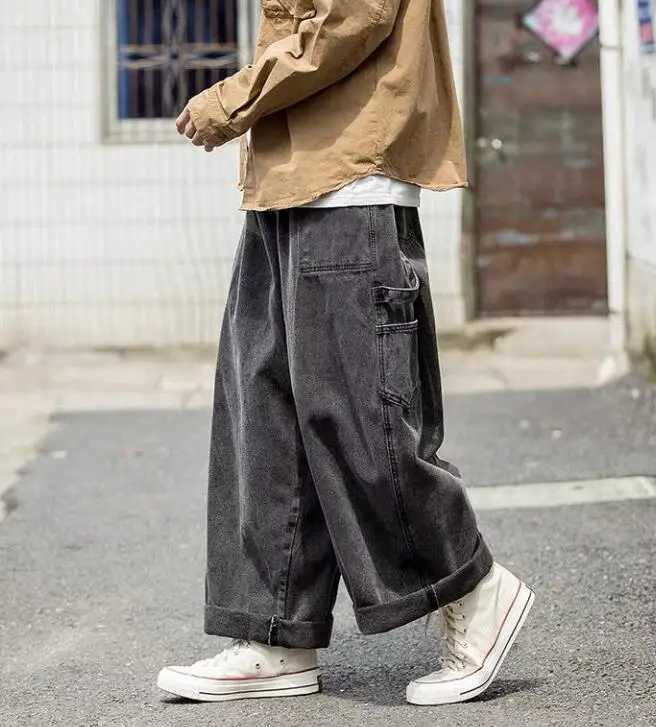 Men's Jeans Men's Loose Straight Wide Leg Pants Youth Casual Large Size Jeans