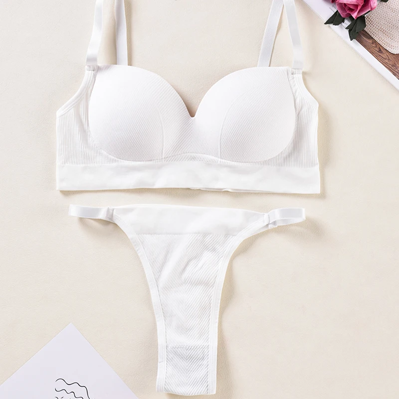 Женский однотонный комплект нижнего белья набор бюстгальтер с регулируемыми