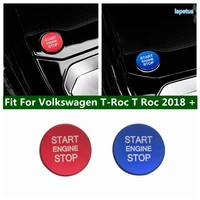interior modified accessories fit for volkswagen t roc t roc 2018 2022 car start stop engine push button cover trim red blue
