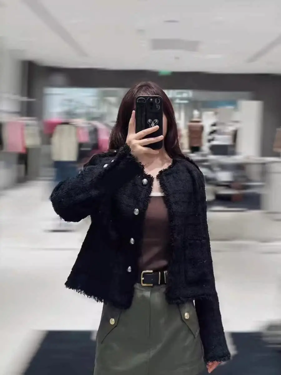 Mo отечественный агент по закупкам осень 2024 новая прямая изящная короткая верхняя