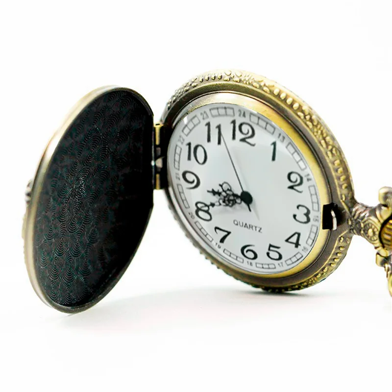 Большие бронзовые тисненые ностальгические карманные часы в стиле ретро