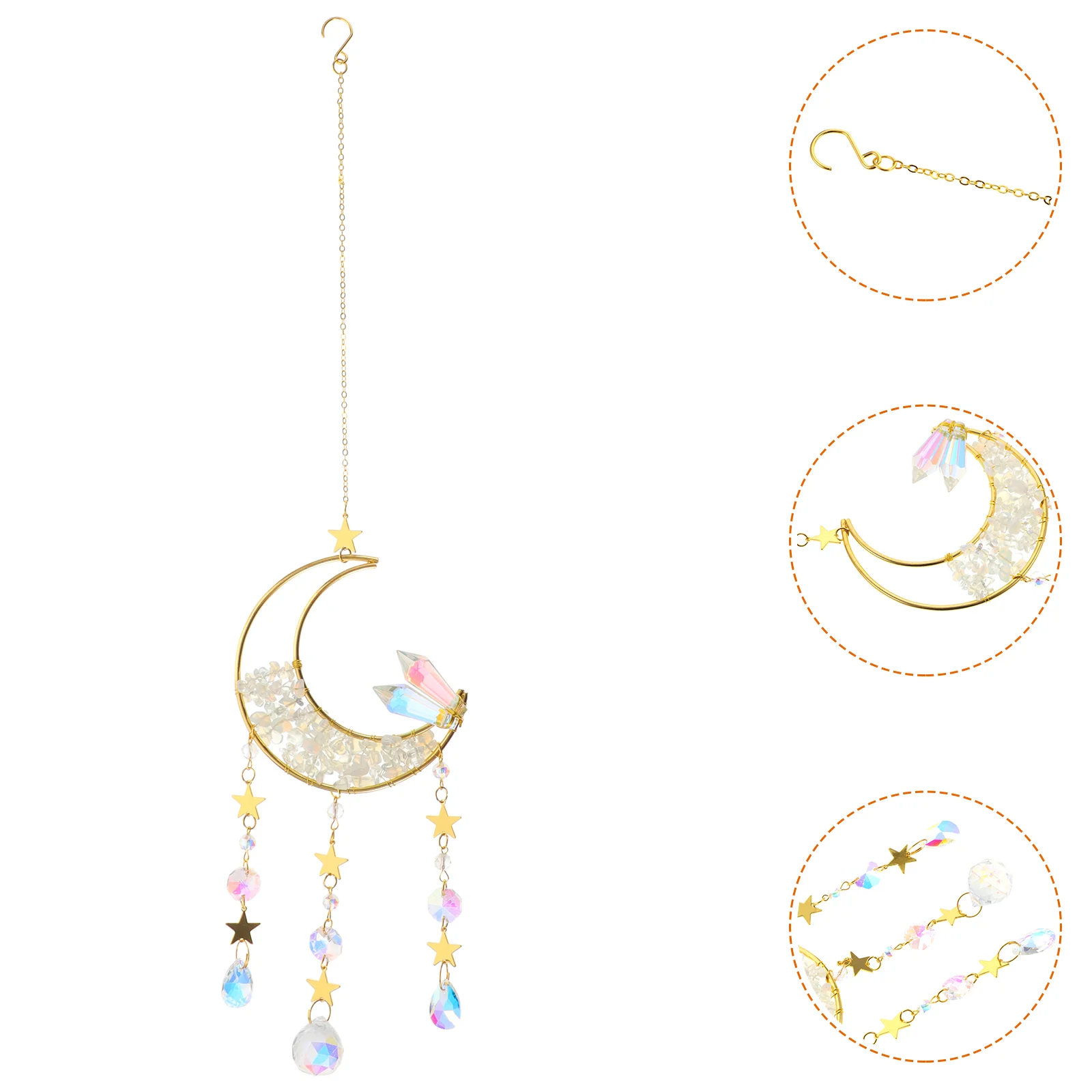 

Gravel Crystal Suncatcher Window Moon Crystal Dreamcatcher Window Moon Crystal Ornament