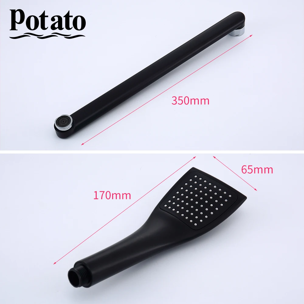 potato bathroom shower faucet set black or white one handle cold and hot water wall mounted bathtub faucet shower head p2230 free global shipping