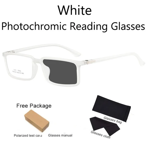 Фотохромные очки для чтения с эффектом памяти TR90, модные с защитой от сисветильник света в стиле унисекс, в полной оправе, деловые очки с внешним солнцезащитным козырьком
