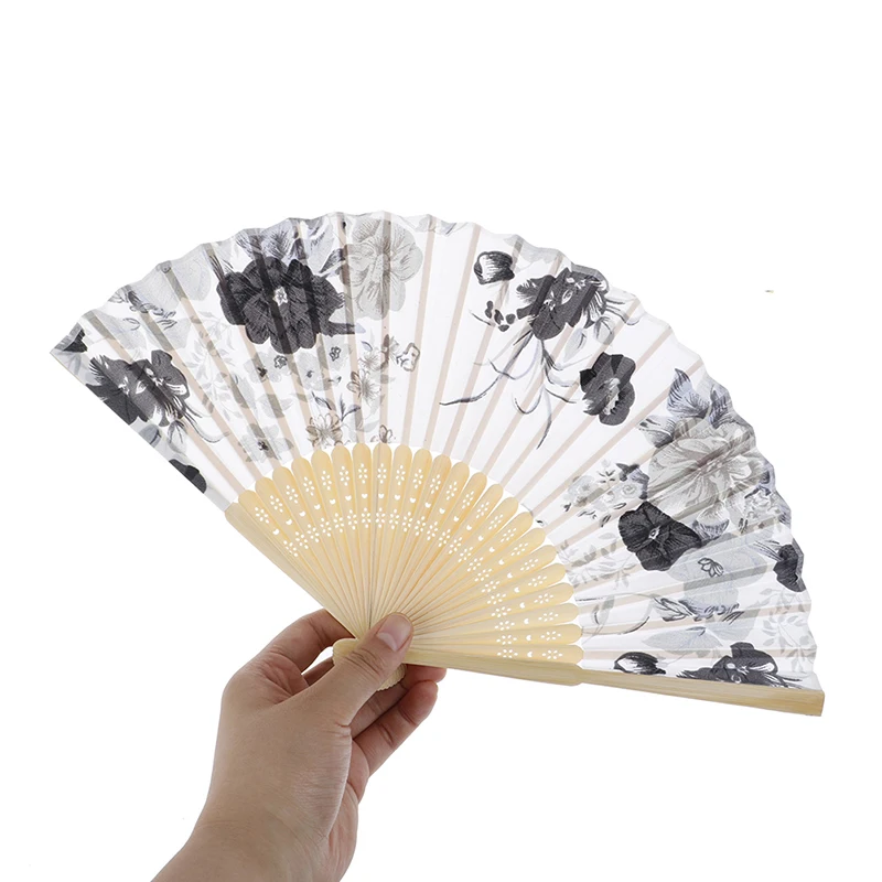 

Summer Vintage Bamboo Folding Hand Held Flower Fan Chinese Japanese Dance Party Pocket Gifts Wedding Colorful Home Decor