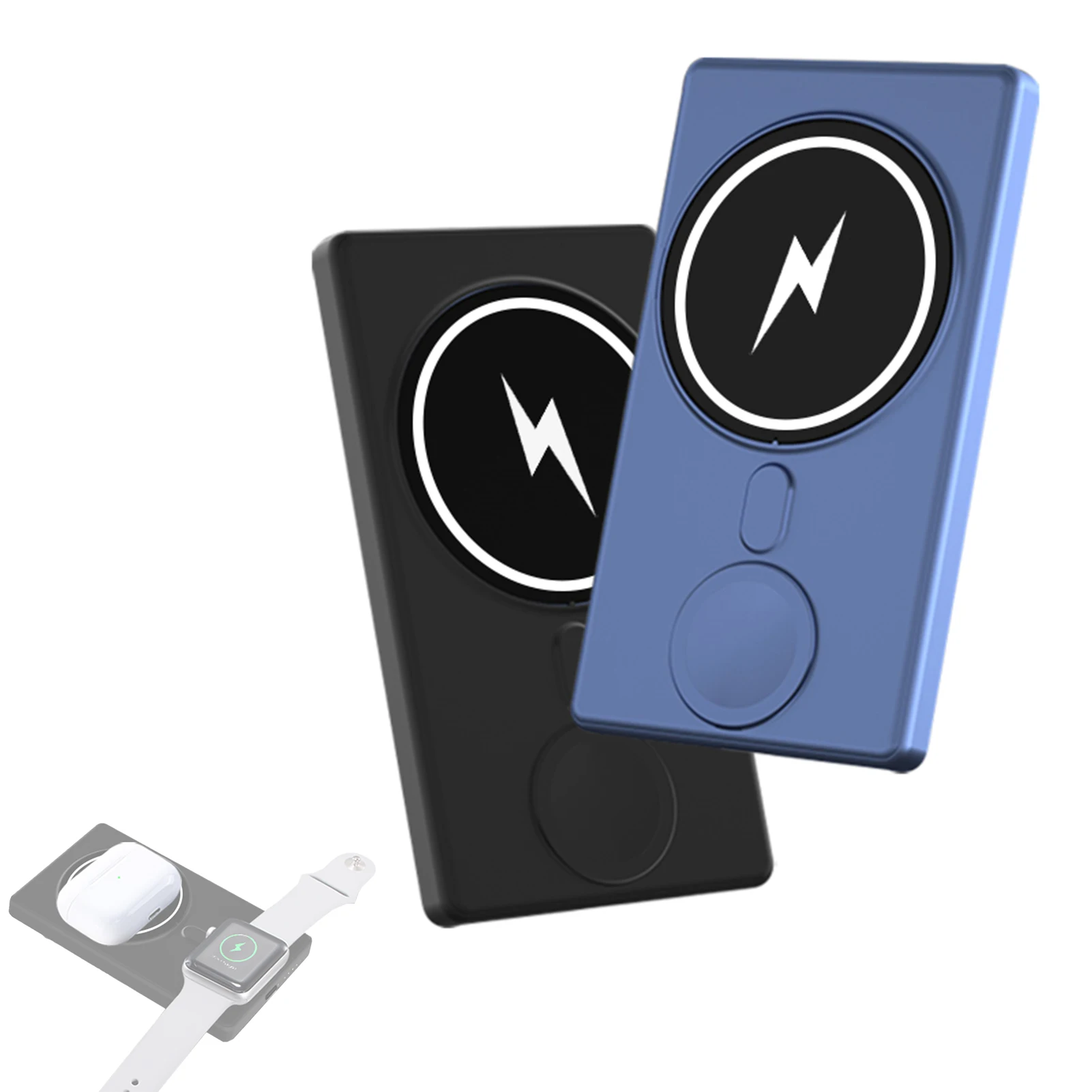 

3 в 1 беспроводной 15 Вт Быстрая зарядка Магнитный внешний аккумулятор для IPhone 14 12 13 Pro Max Apple Watch AirPods портативное зарядное устройство Внешний а...