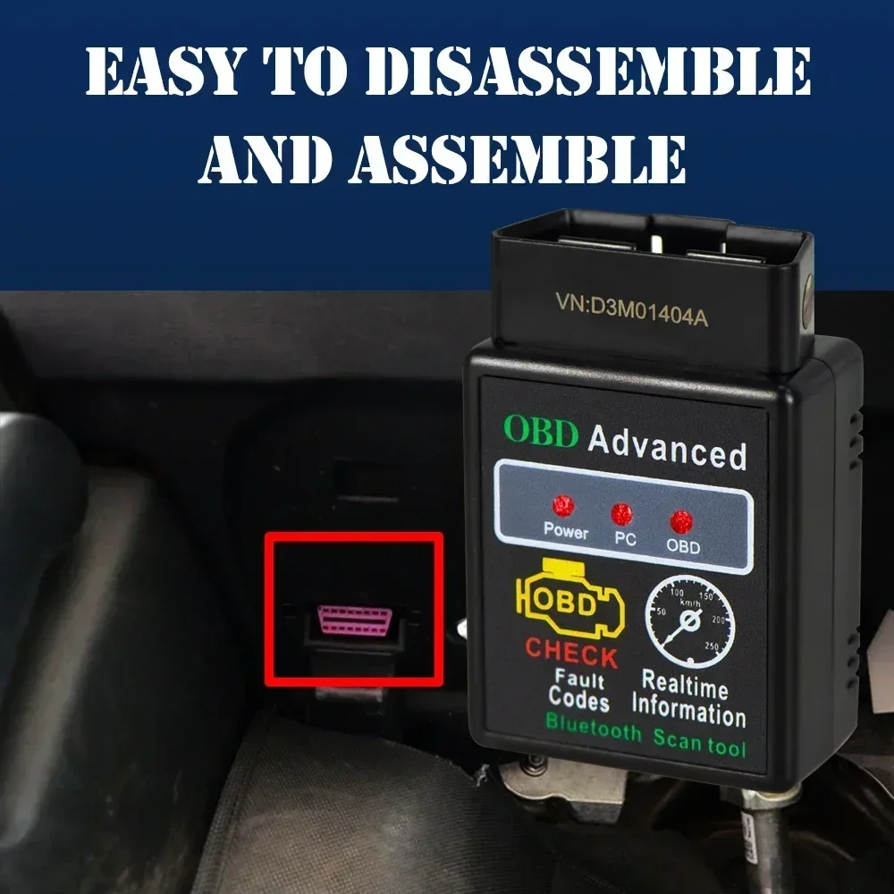 OBD2 Bluetooth ELM327 Автоматический диагностический сканер двигателя OBDII Scan Tool Совместимость транспортных средств Тестер диагностики неисправностей Интерфейсный сканер (art.: 3920d3ae56dd6) - 3920d3ae56dd6