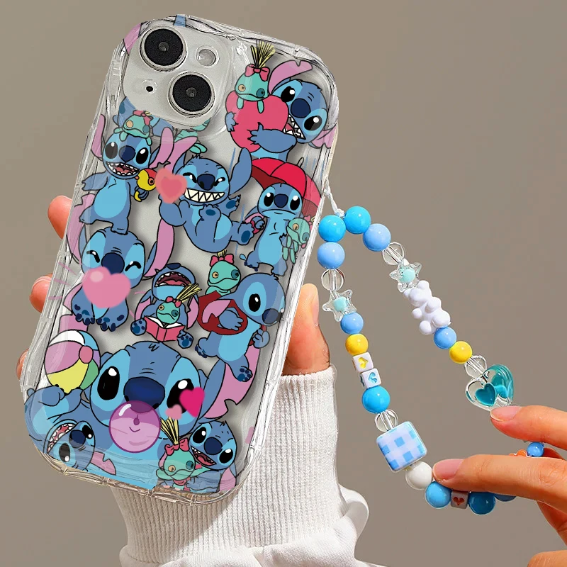 Stitch Disney Chain Case dla Infinix Smart 7 8 Pro Hot 30i 40i 40 Tecno Spark Go 2023 2024 20C 20 10 10C Phone Cover