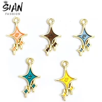 20pcslot enamel cute star small charms for pendant necklace keychains earrings diy jewelry makings handmade findings crafts