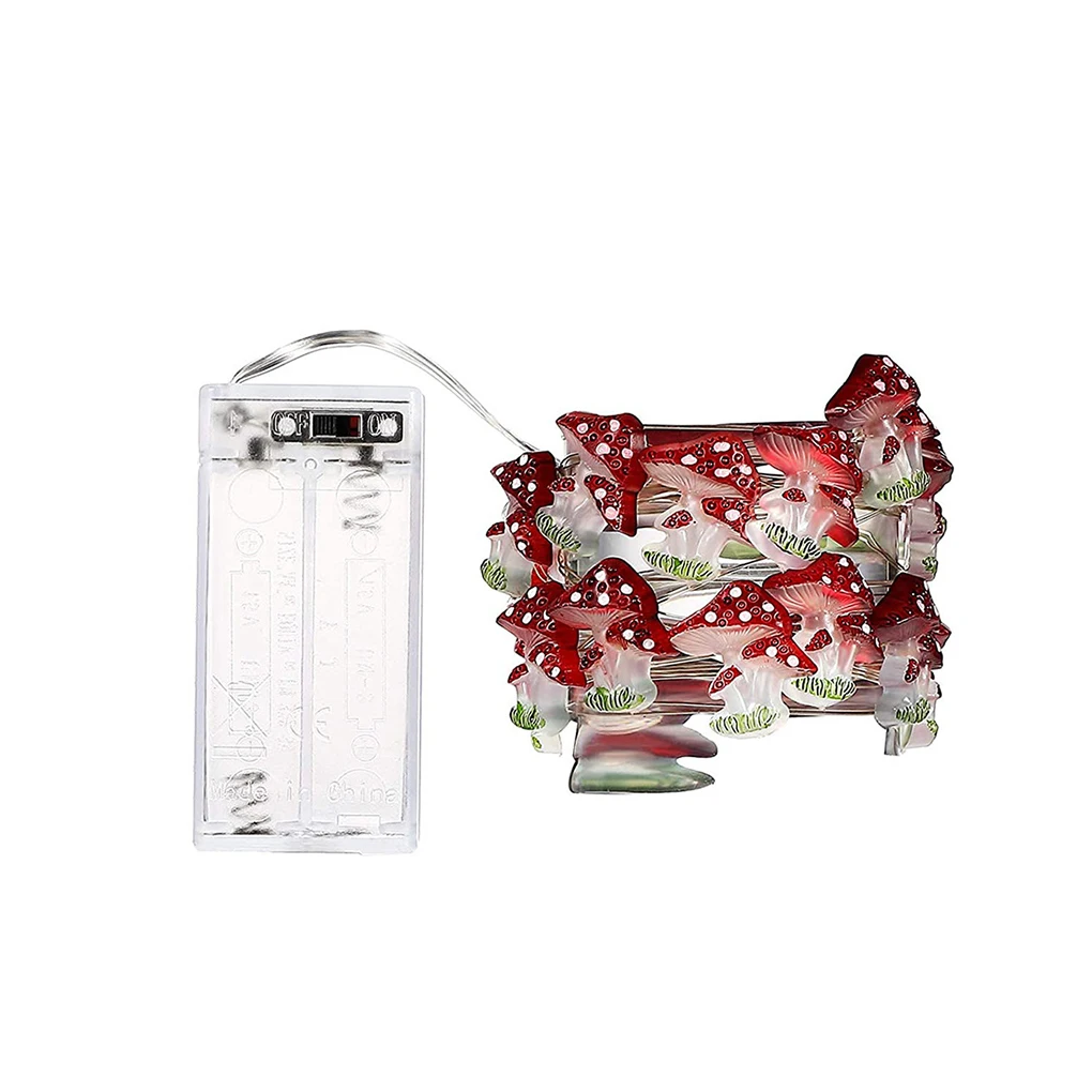 

Полимерная гирлянда в виде грибов, портативная Гибкая Милая непромокаемая гирлянда на батарейках для домашвечерние, 3 метра, декоративная ...