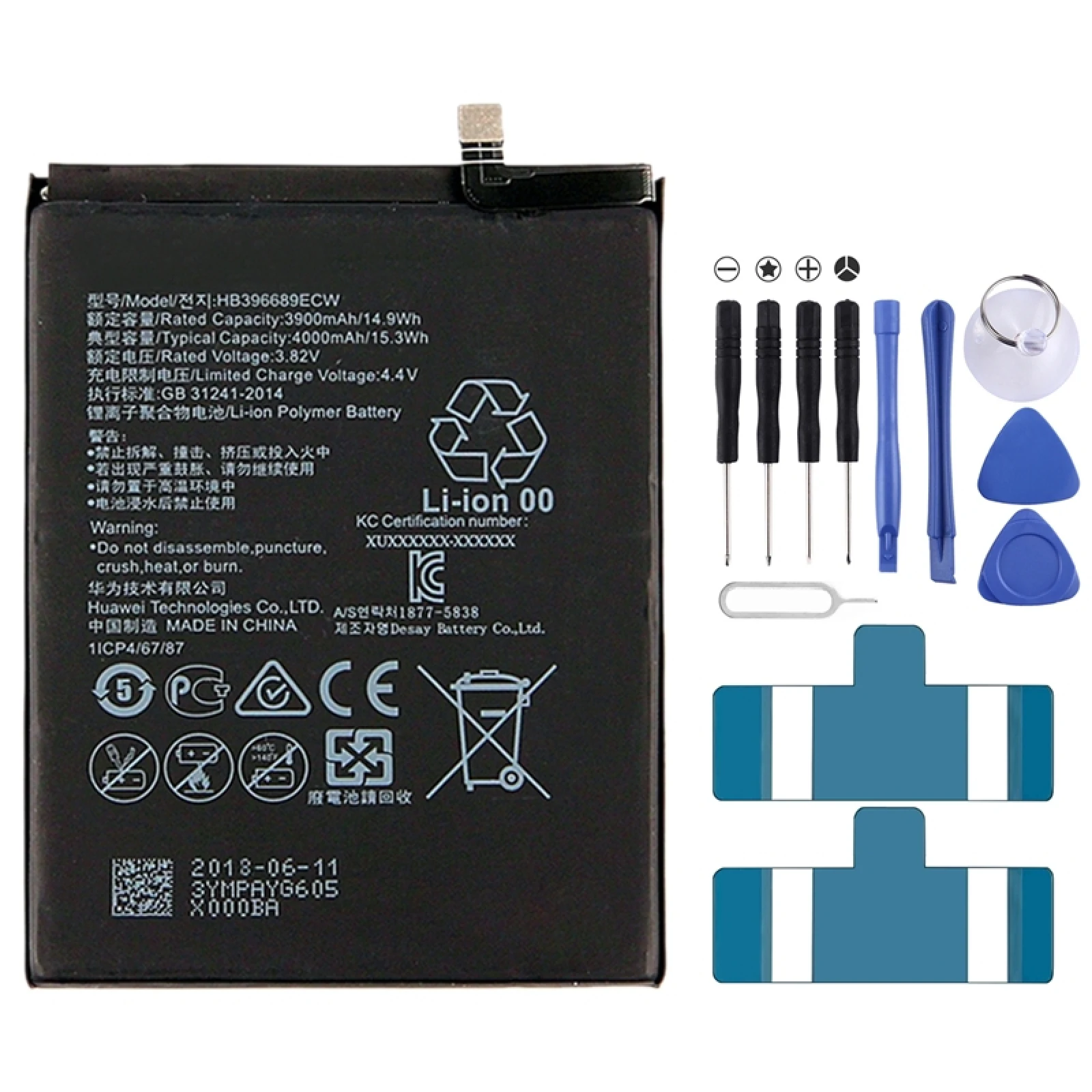 

HB396689ECW 3900mAh Li-ion Polymer Battery for Huawei Mate 9 / Mate 9 Pro / Honor 8C / Y9 (2018)