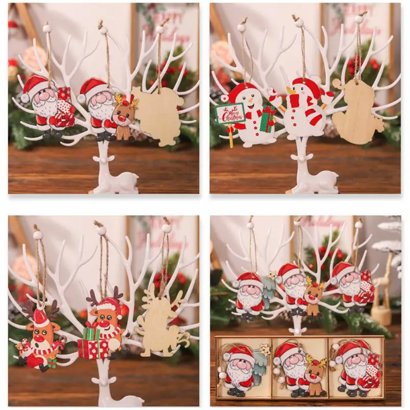 2025 деревянный кулон Санта-Клауса веселые рождественские украшения для дома Navidad