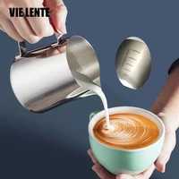 350ml600ml stainless steel coffee pot milk jugs pitcher cup frothing with tick mark for make milk coffee accessories milk cup