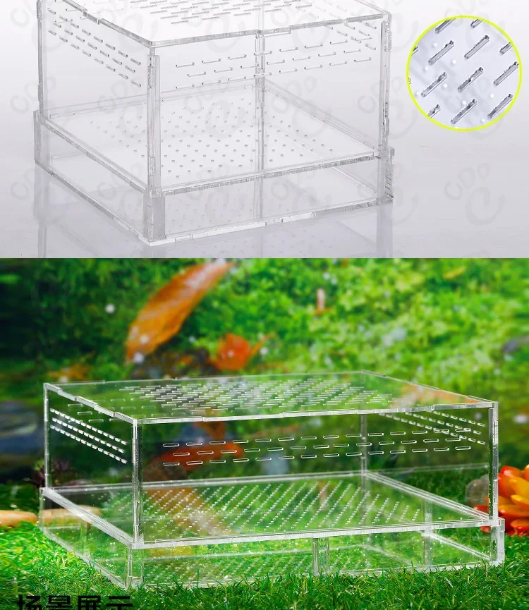 Акриловая прозрачная коробка для разведения рептилий паук ящерица амфибия чехол