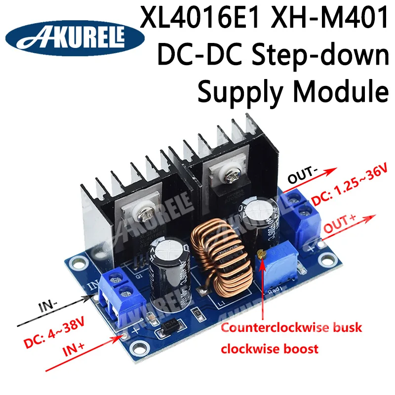 

XH-M401 DC-DC step-down supply Module XL4016E1 High Power DC Voltage Regulator Maximum 8A Band Voltage Regulation