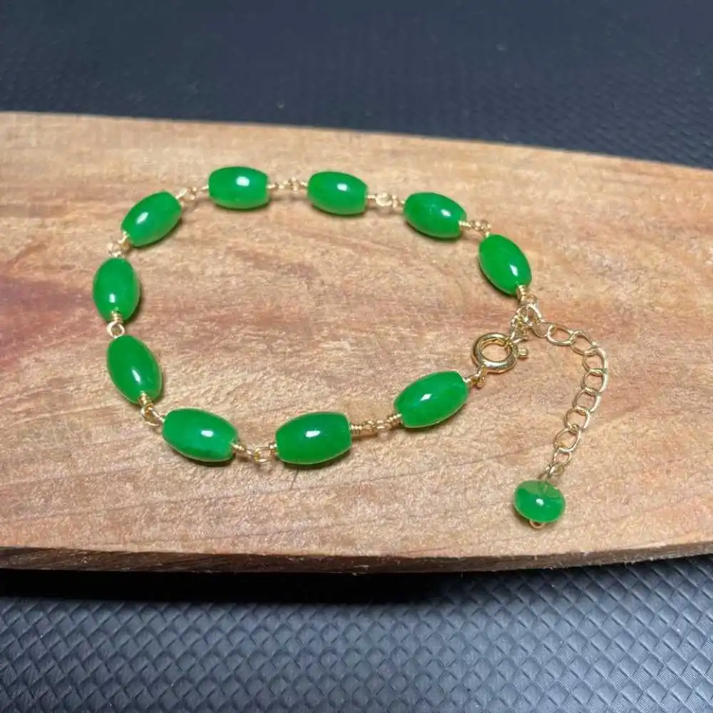 

Natural Jade Jadeite Egg-shaped Cuff Lucky Bracelet Buddhism Thanksgiving Day Emotional Classic Bohemia Chic Colorful Energy