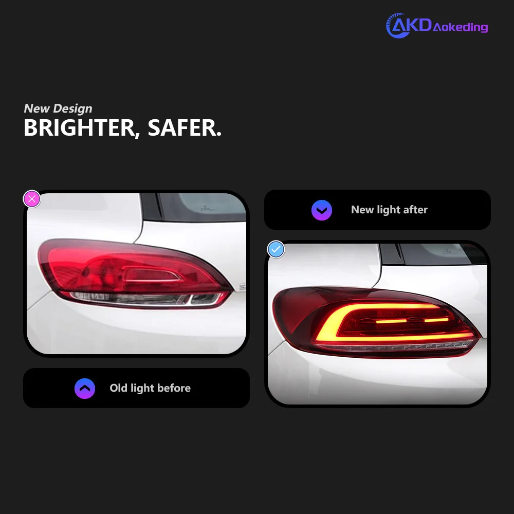 Фото Автозапчасти для VW Scirocco: задний фонарь 2009-2014, полностью светодиодный, стильный дизайн, светодиодные ходовые огни, последовательные сигналы, аксессуары для автомобиля, модифицированные. №4