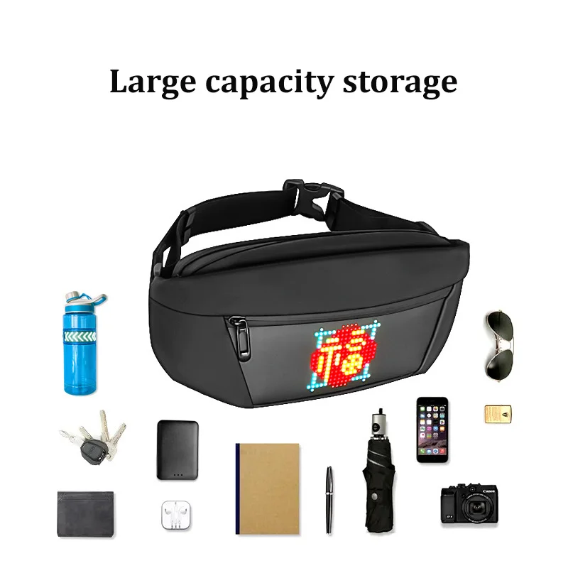 2024 Мужская нагрудная сумка со светодиодным умным дисплеем через плечо