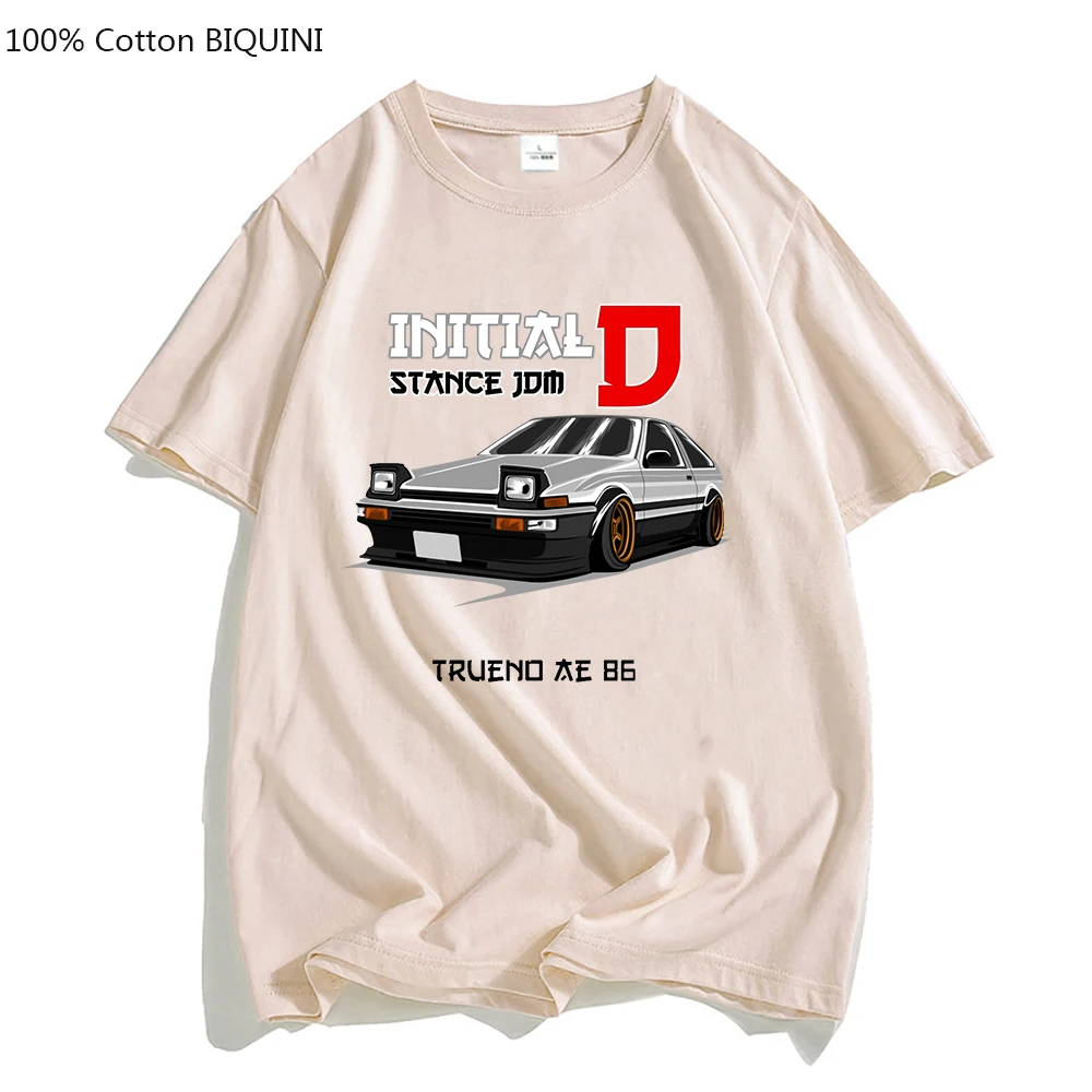 Initial D Trueno Ae86 Летняя Повседневная Мужская Футболка С Дрифтовым Принтом Хлопковые