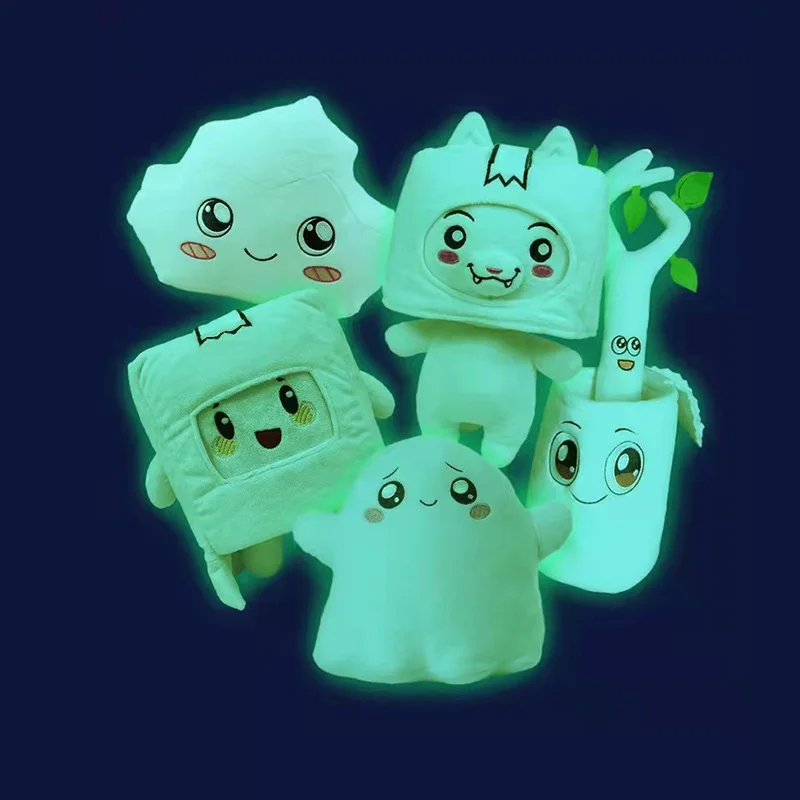 

Cartoon Anime Lankybox Ghosty Plush Toys Glow Foxy Boxy Ghosty Lanky Box Removable Soft Toy Kids Gift Doll Pillow