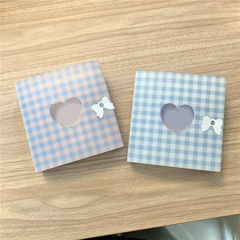 

Loose Leaf Photo Album Checked INS Frosted 3-inch Album Checker Small Card Storage Book Fresh Large Capacity Postcard Organizer