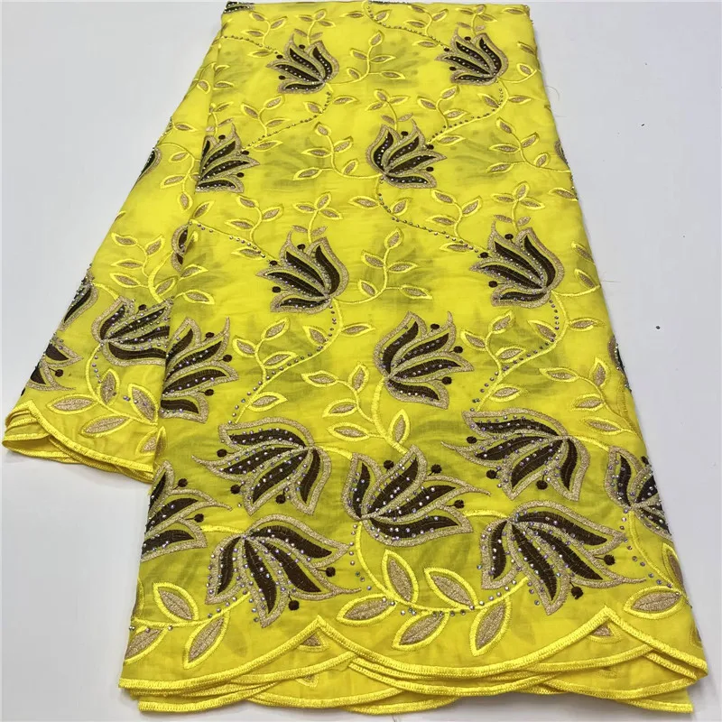 

Швейцарская Кружевная Ткань 5 ярдов, тяжелые бусины с вышивкой камнями в африканском стиле, модель 100% хлопковое кружево «швейцарская вуаль», популярный Дубайский стиль 4L070806