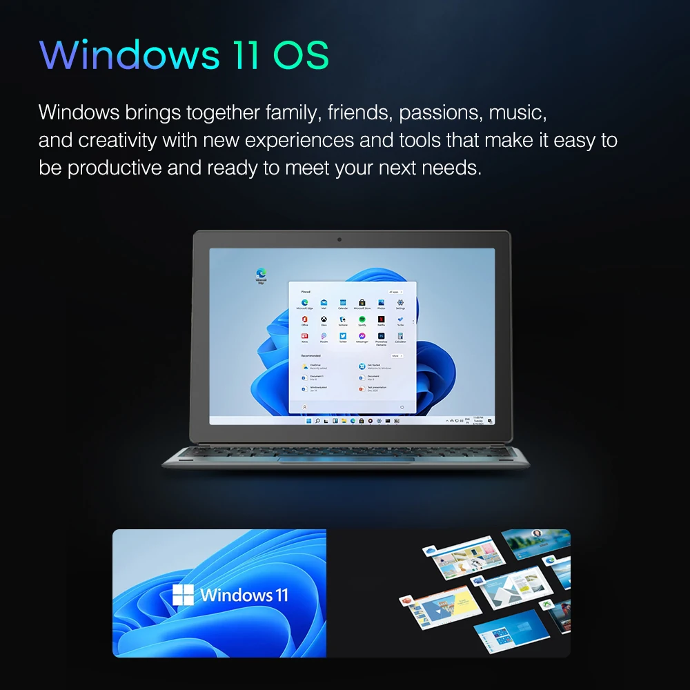Dere D10 Touch Screen Laptop 10.1&quot 2-in-1 FHD IPS 8GB RAM 256GB SSD Intel Celeron N5100 Portable Computer Windows 11 Notebook |