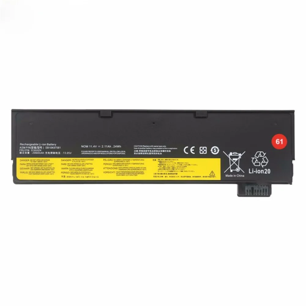 

Новая батарея SB10K97581 01AV424 01AV422 11,4 в 24 Втч для Lenovo Thinkpad T470 T570 T480 T580 P51S P52S TP25 A275 Series 61