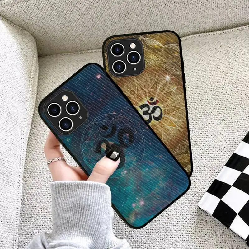 

Aum Om Yoga Phone Case Hard Leather Case for iPhone 11 12 13 Mini Pro Max 8 7 Plus SE 2020 X XR XS Coque