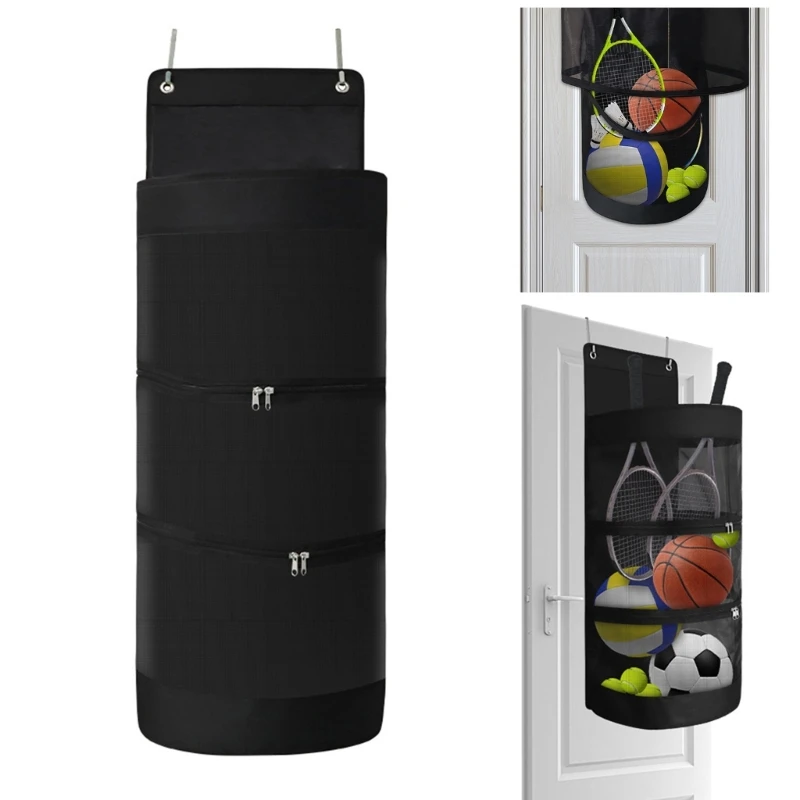 

Ball Storage Sports Equipment Organizer For Garage Wall Mount Sports Ball Holder Over The Door Hanging Storage Organizer 69HD