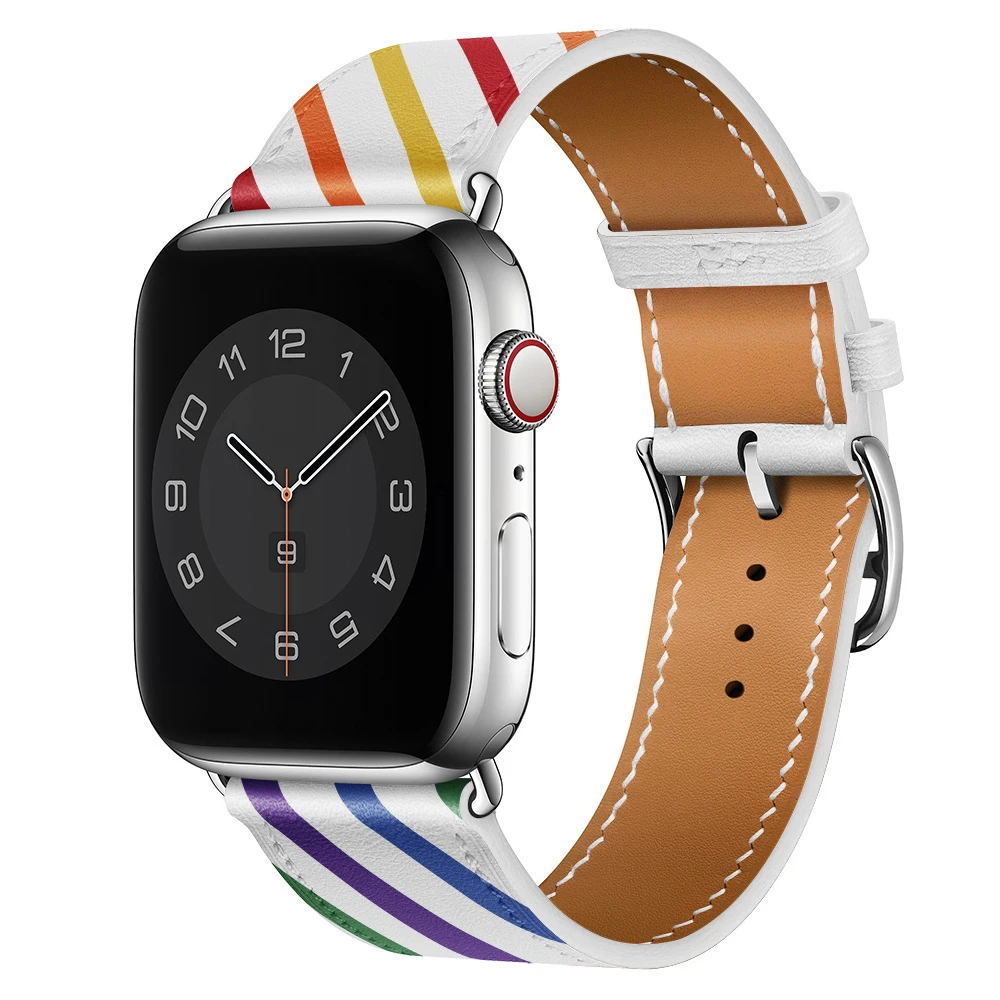 High quality Leather loop Band for Apple watch 42mm 38mm 41mm 45mm Series 7 3 4 5 6 SE iWatch 40mm 44mm Sports Strap Tour band