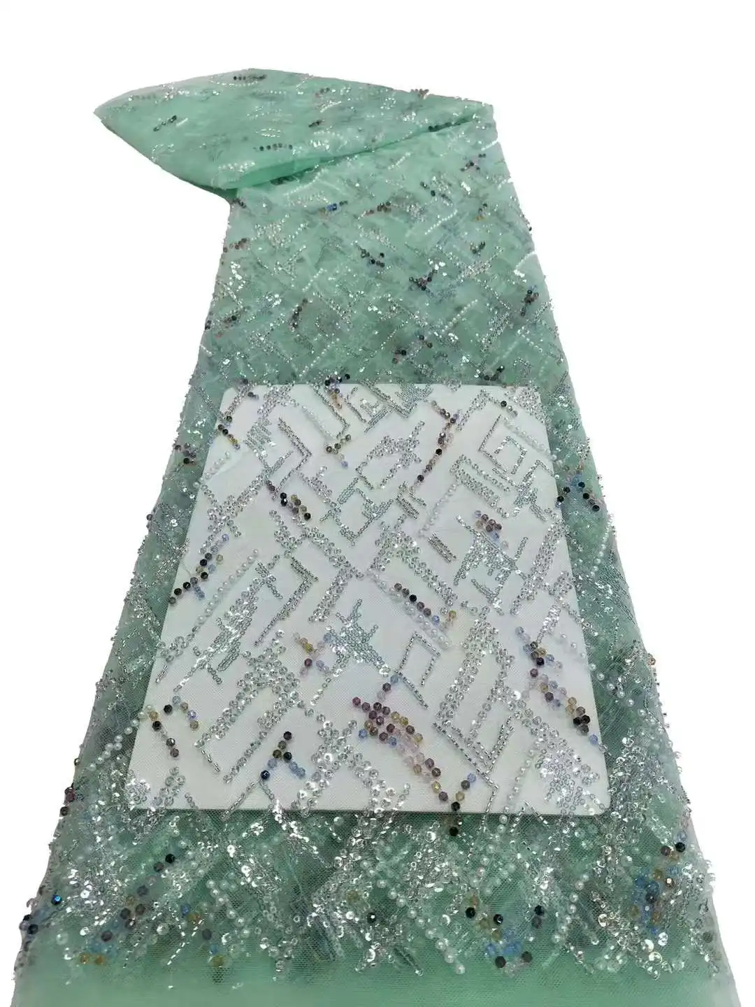 Африканские бусины кружевная ткань 2024 высококачественное кружево нигерийские