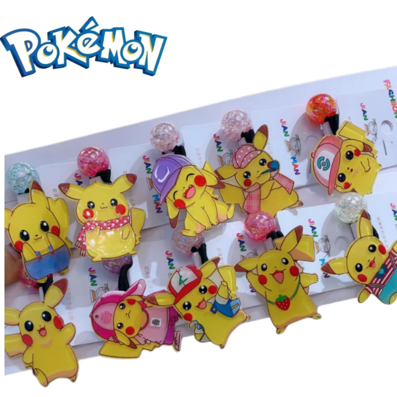 

Pokemon Pikachu Anime Cartoon Kawaii Hair Rope Hair Circle Cute Children's New Hair Accessories Hair Tied Single Rubber Band