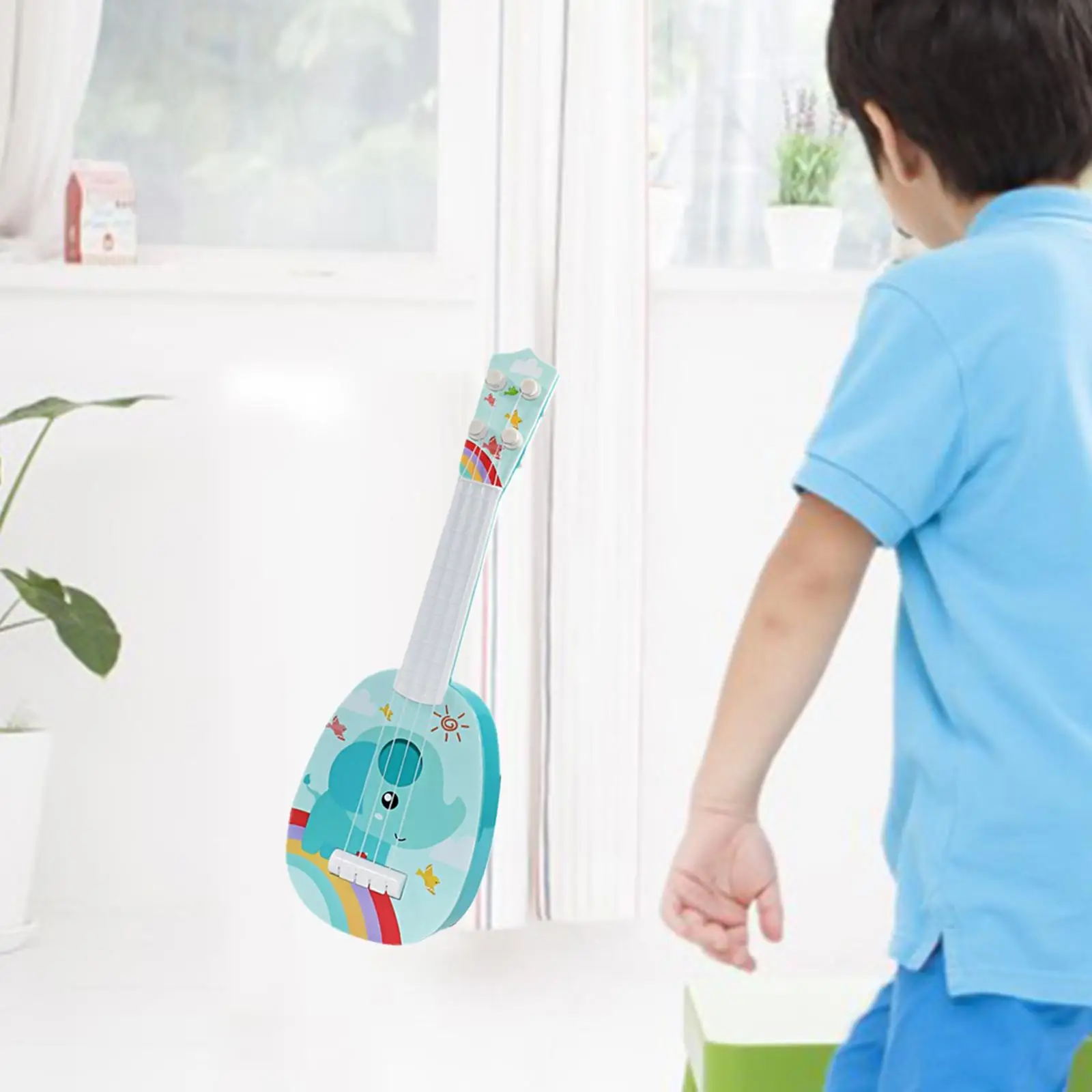 Realistic Ukulele Toys Adjustable Strings for Beginner Toddlers Kids | Toy Musical Instrument