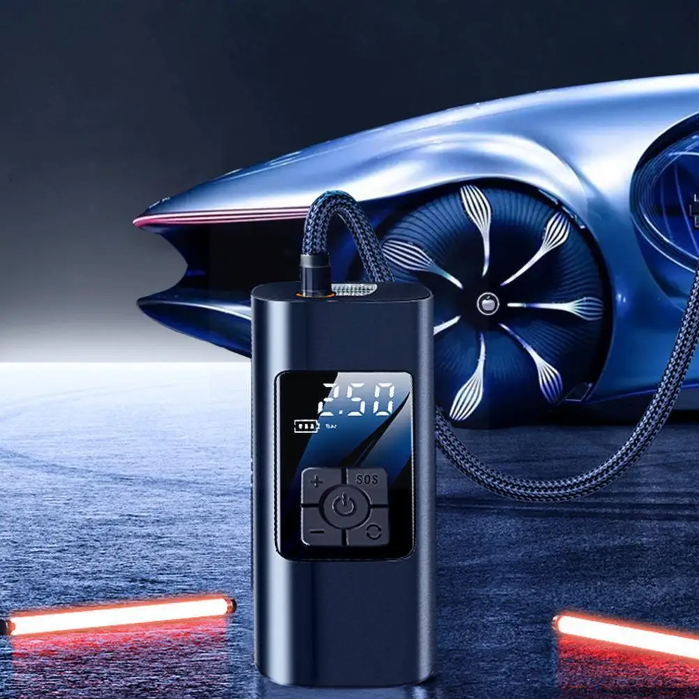 

120w Car Digital Air Tire Pump Portable Auto Electric Model Tire Compressor 2 Inflatable Inflator K6l6