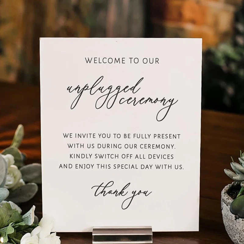 Неподключенный прозрачный стеклянный акриловый Свадебный знак отсоедините