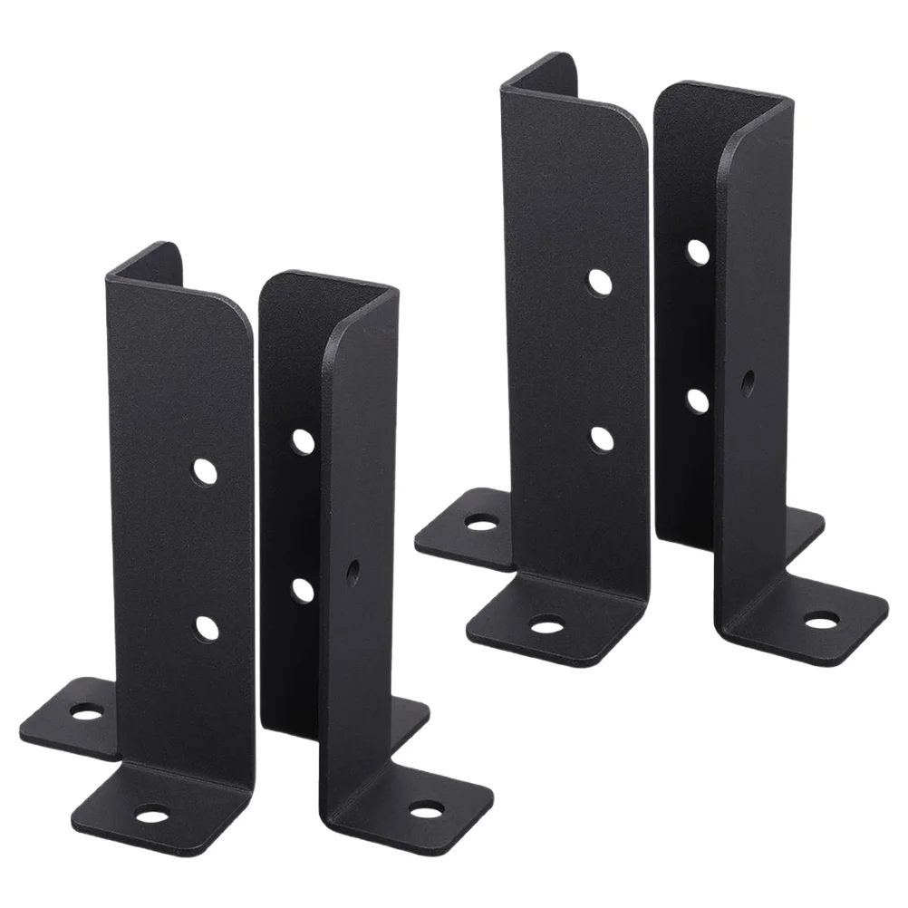 

4 Pcs Wooden Mailbox Post Repair Deck Base Bracket Fence Anchor Picket Support Iron